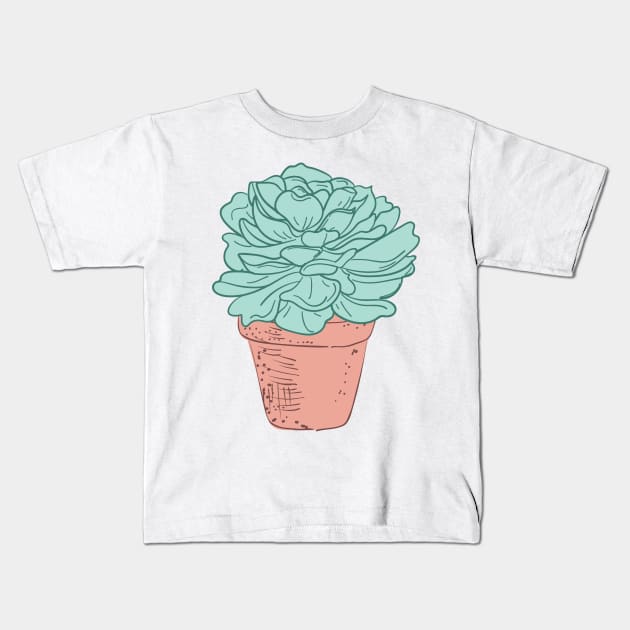 Leafy Cactus Kids T-Shirt by SWON Design